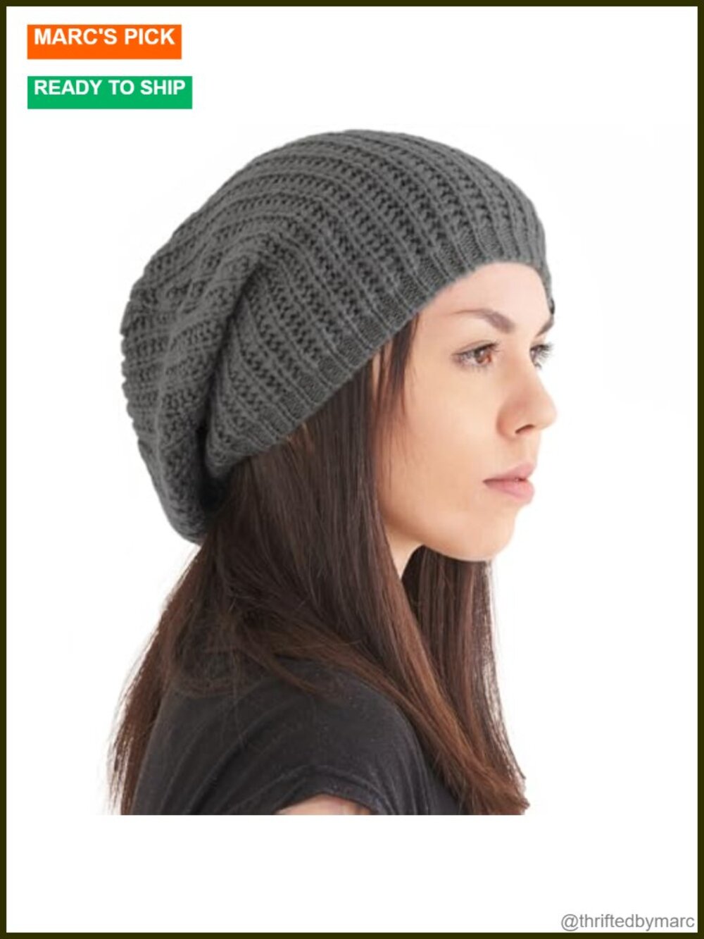 Oversized Winter Slouchy Knit Beanie, Warm Fall Hat, Dreadlock Cap, Large, Big